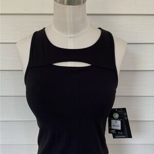 Avia Women’s BLACK ASYM RIB BRA TANK TOP SIZE XS NWT
